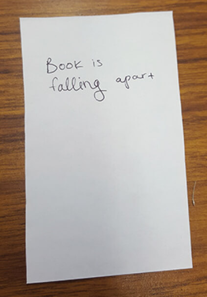 “Book is Falling Apart”