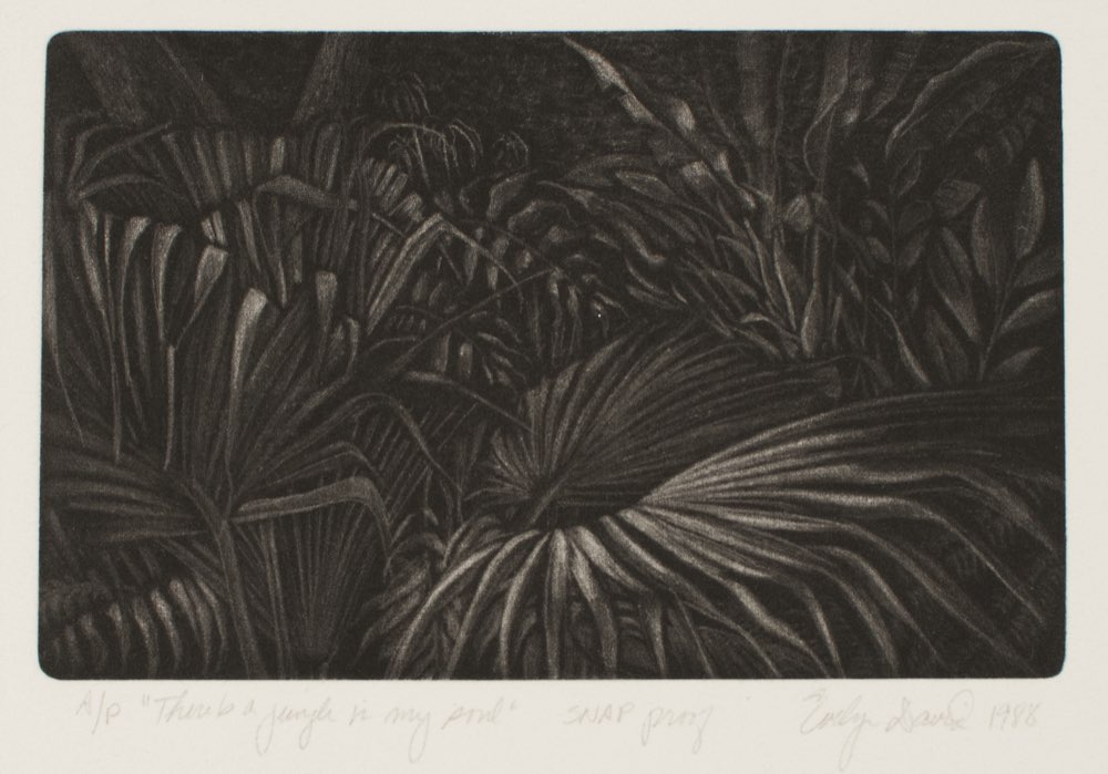 There is a Jungle in my Soul, a mezzotint by Evelyn David